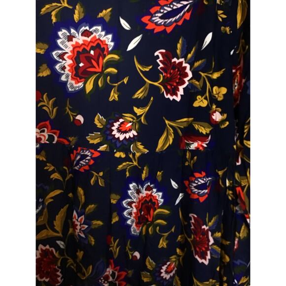 Old Navy Women Floral Long Sleeve Peasant Dress Sz. Small Blue NWT Boho Casual - Picture 7 of 11